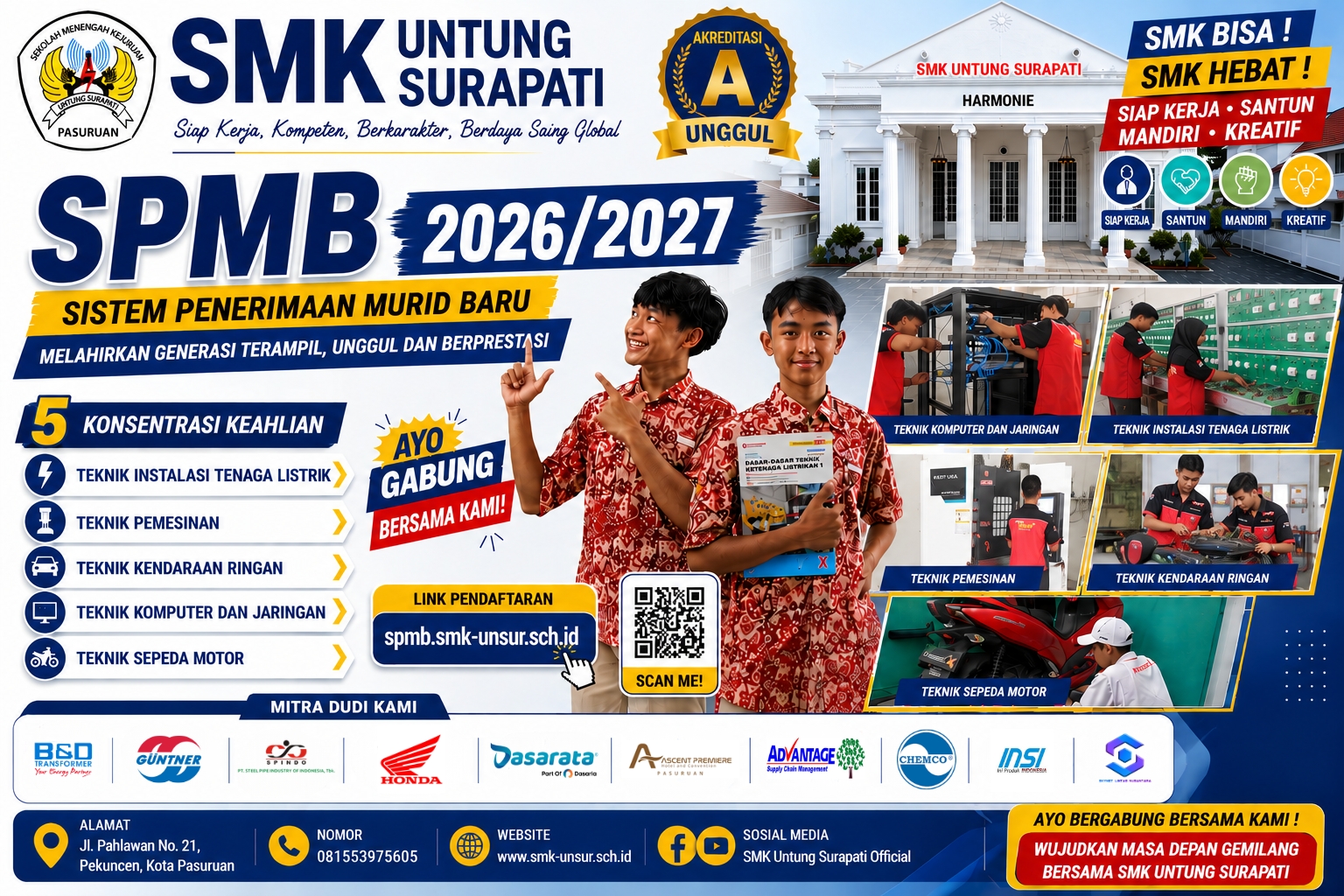 SMK Untung Surapati Pasuruan Resmi Membuka SPMB Tahun Pelajaran 2026/2027