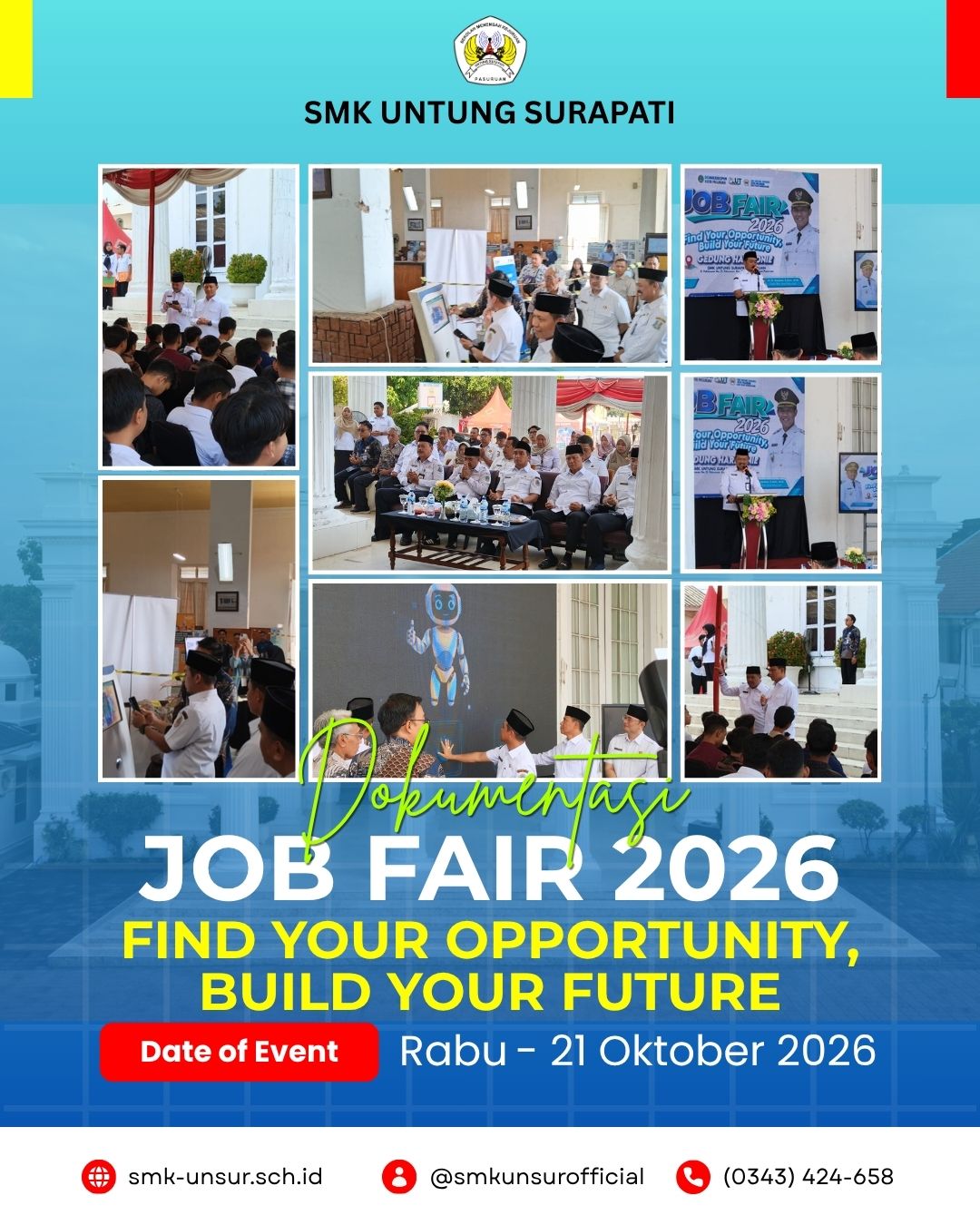 Job Fair Kota Pasuruan 2026: Kolaborasi Disnaker dan SMK Untung Surapati Hadirkan 30 Perusahaan dan 1.500 Peluang Kerja